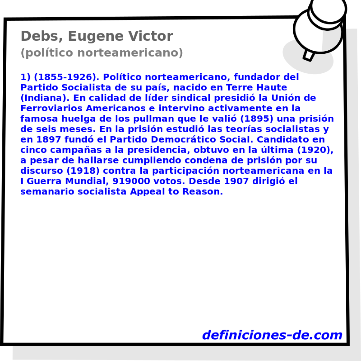 Debs, Eugene Victor (poltico norteamericano)