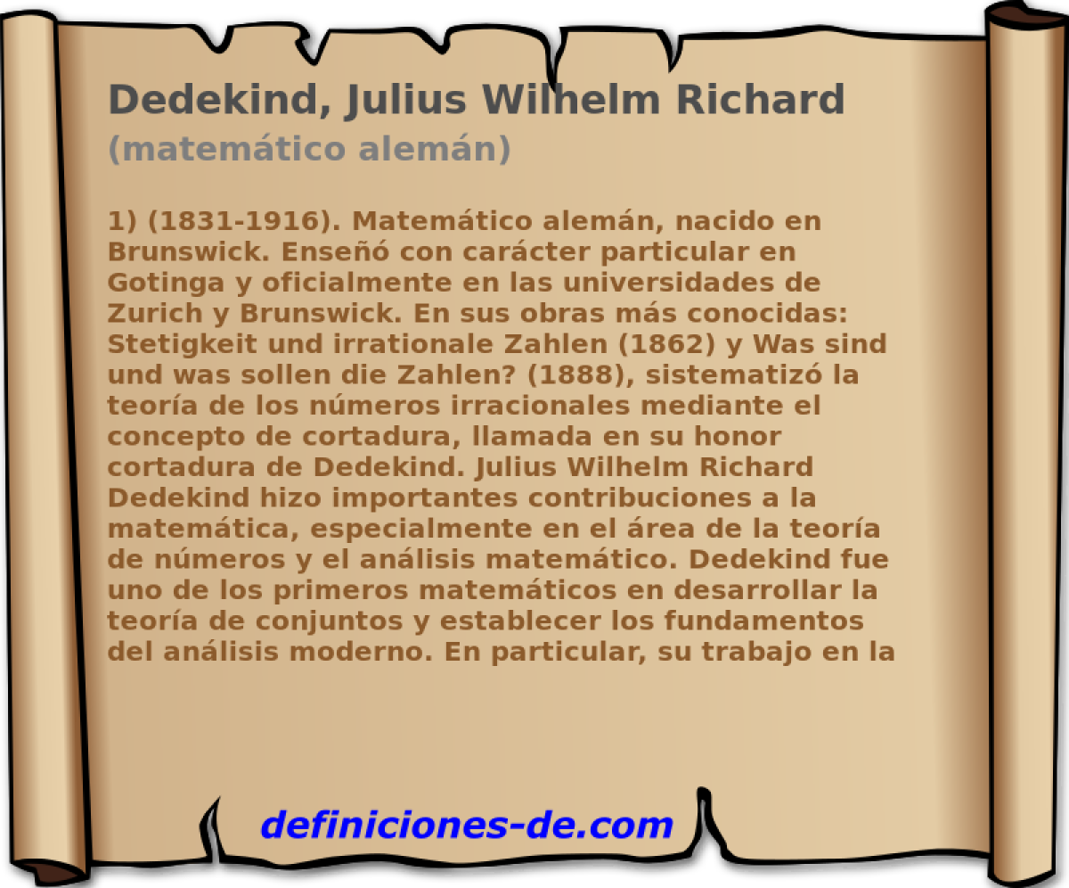 Dedekind, Julius Wilhelm Richard (matemtico alemn)