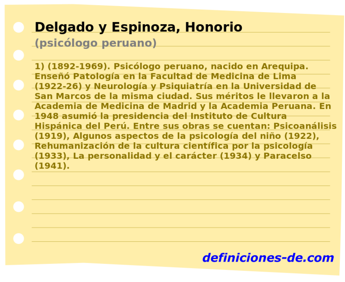 Delgado y Espinoza, Honorio (psiclogo peruano)