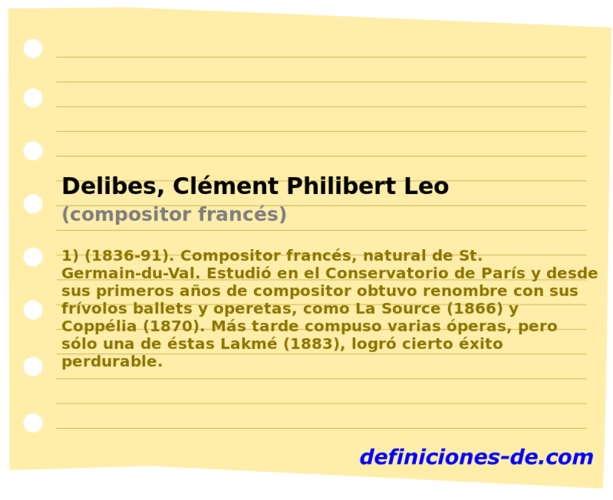 Delibes, Clment Philibert Leo (compositor francs)