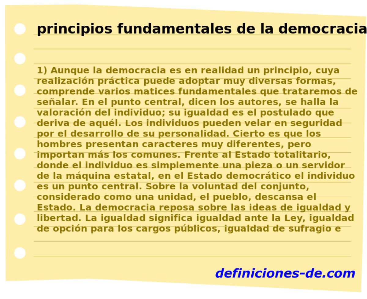 principios fundamentales de la democracia 