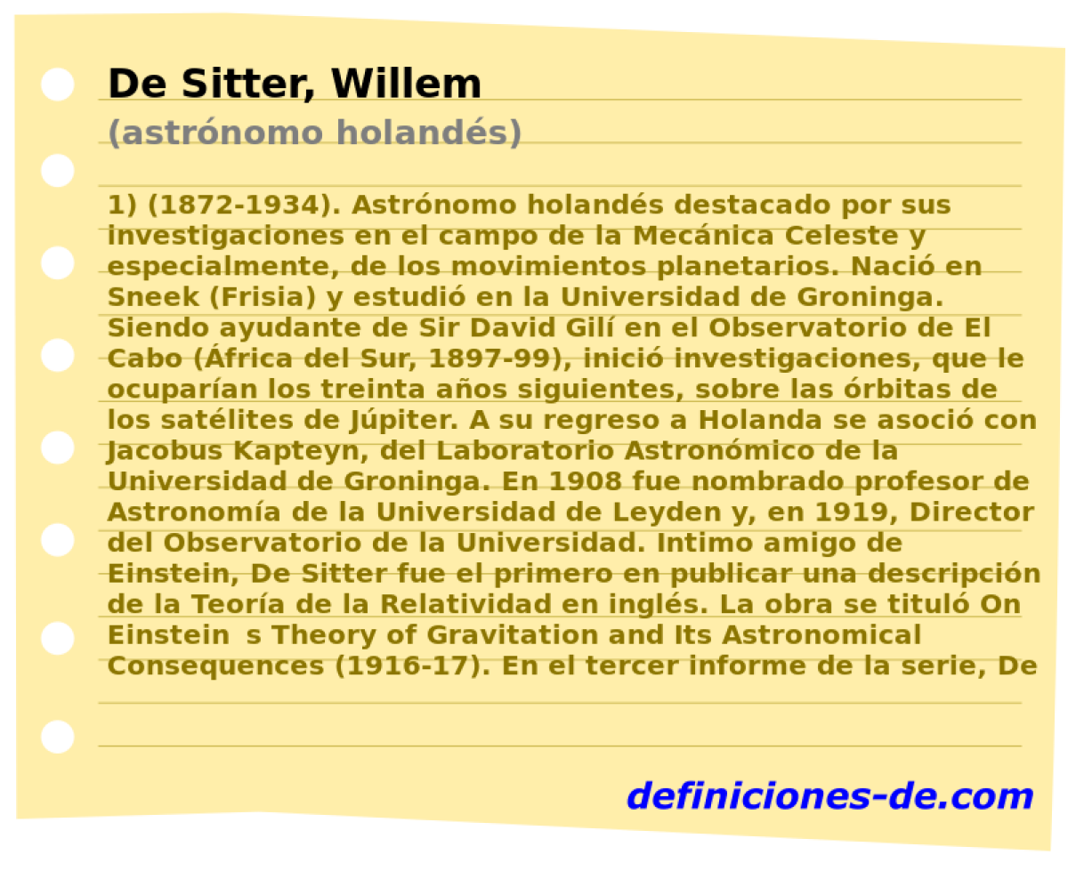 De Sitter, Willem (astrnomo holands)