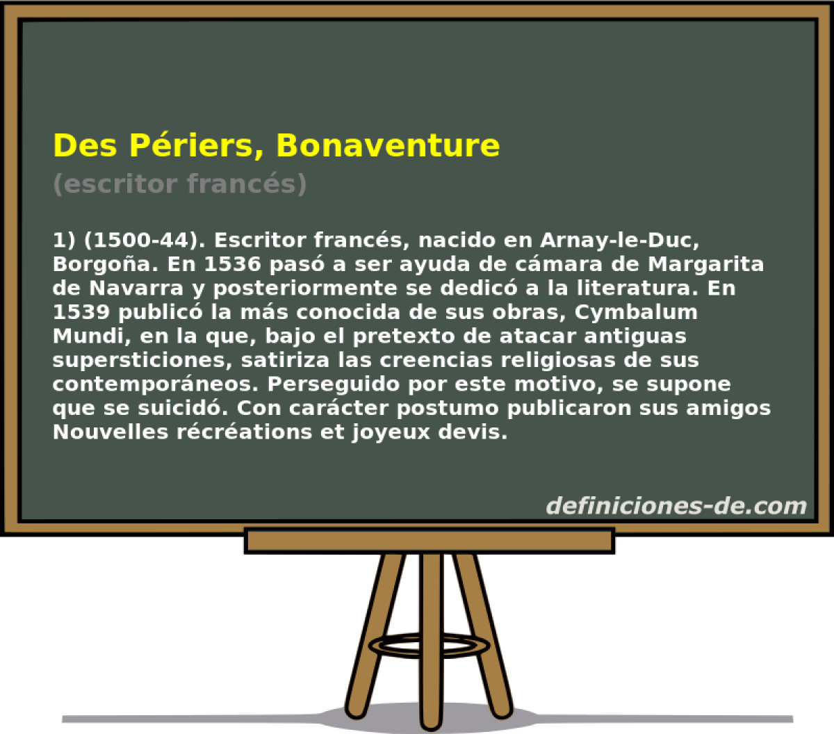 Des Priers, Bonaventure (escritor francs)