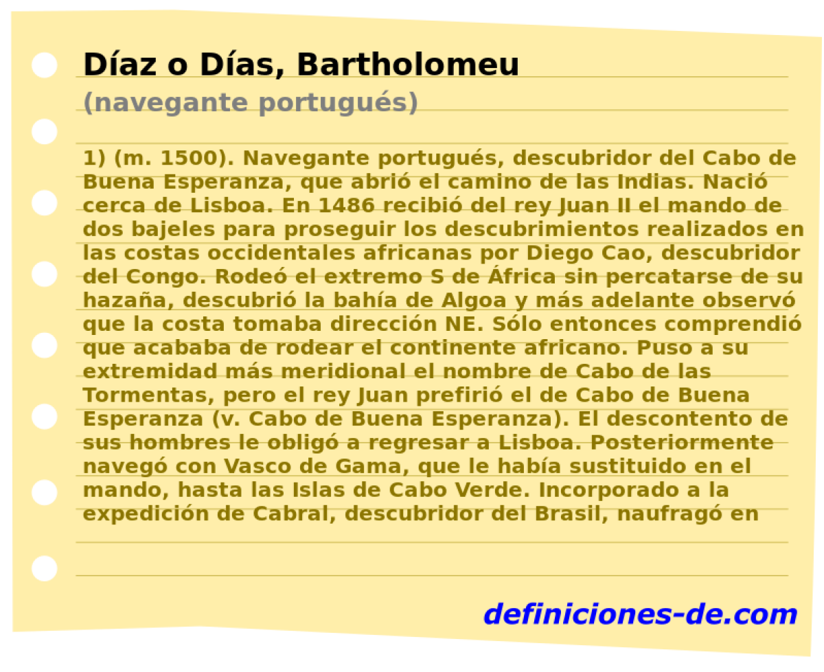 Daz o Das, Bartholomeu (navegante portugus)