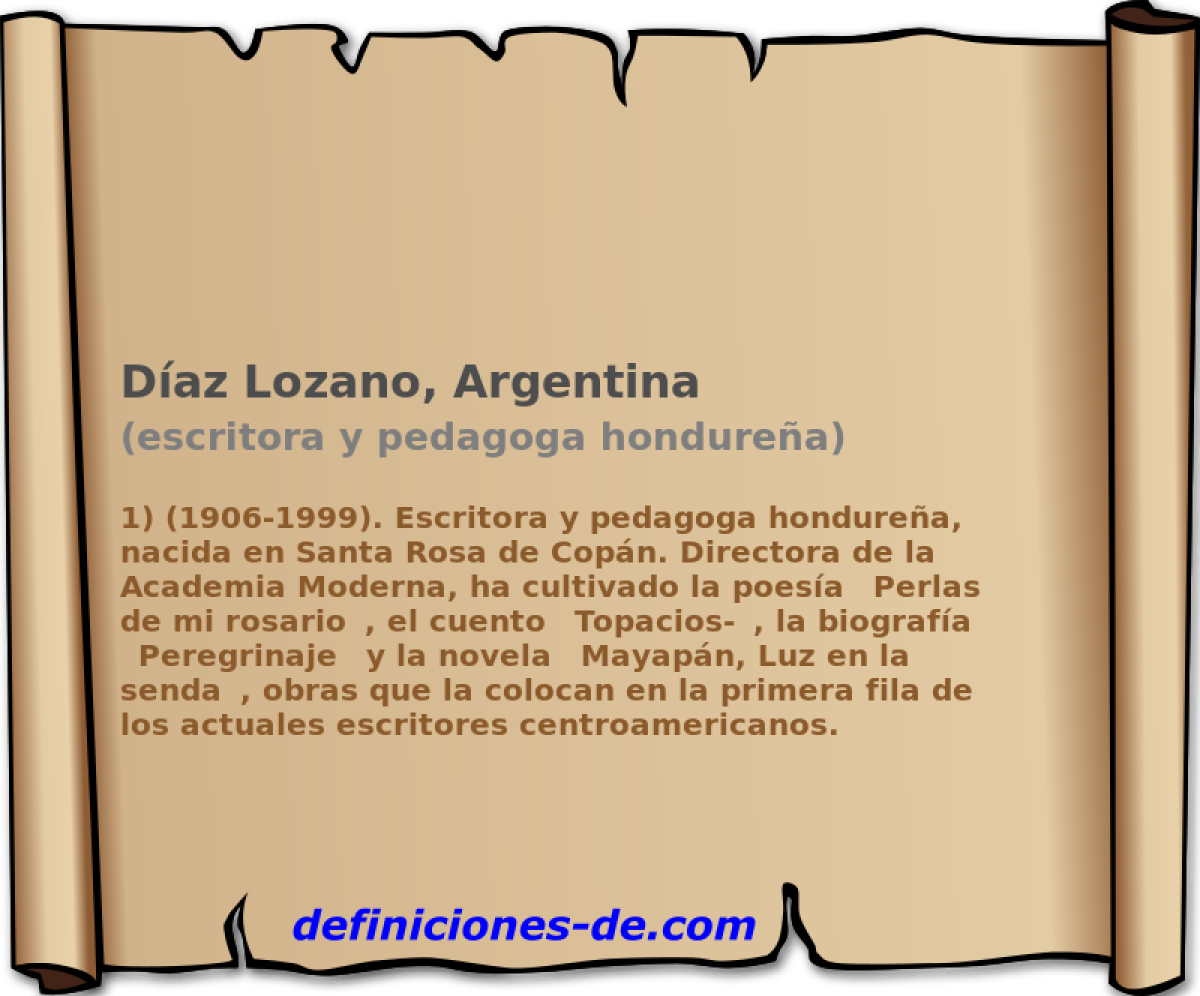 Daz Lozano, Argentina (escritora y pedagoga hondurea)
