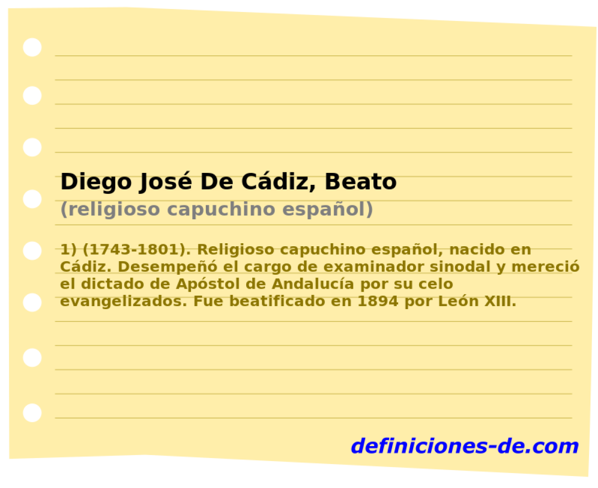 Diego Jos De Cdiz, Beato (religioso capuchino espaol)