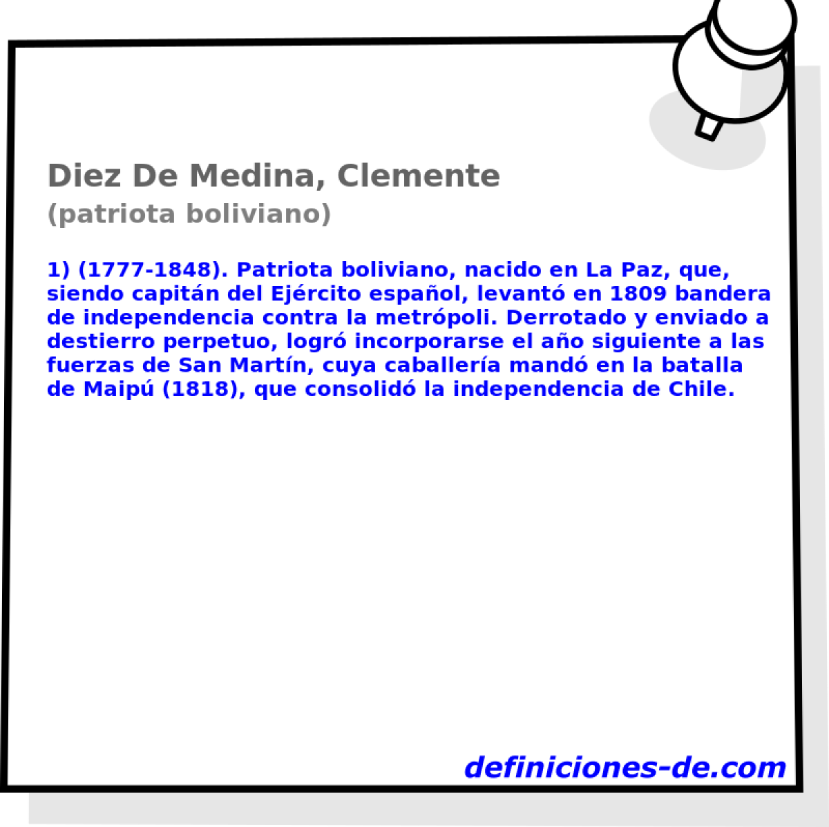 Diez De Medina, Clemente (patriota boliviano)