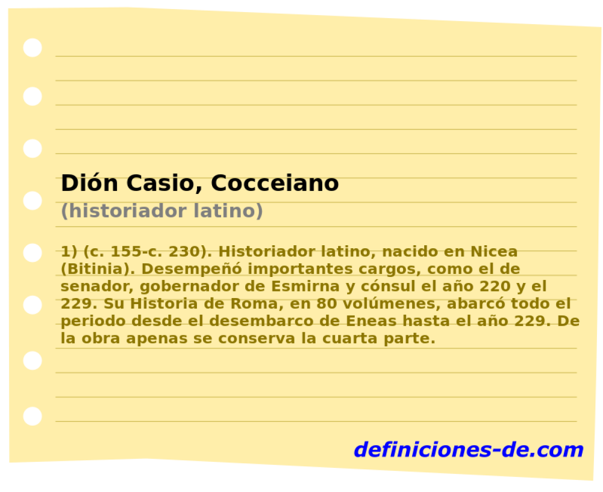 Din Casio, Cocceiano (historiador latino)