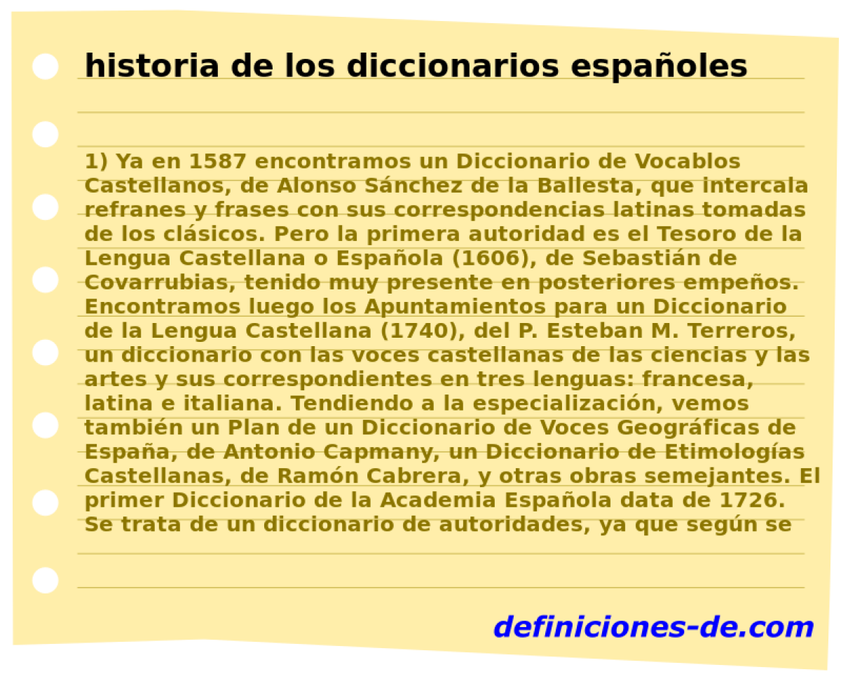 historia de los diccionarios espaoles 