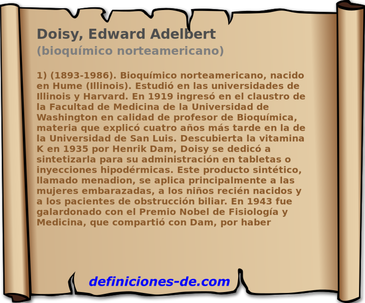 Doisy, Edward Adelbert (bioqumico norteamericano)
