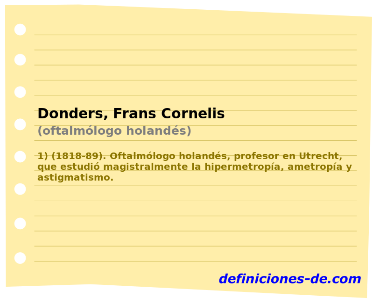 Donders, Frans Cornelis (oftalmlogo holands)