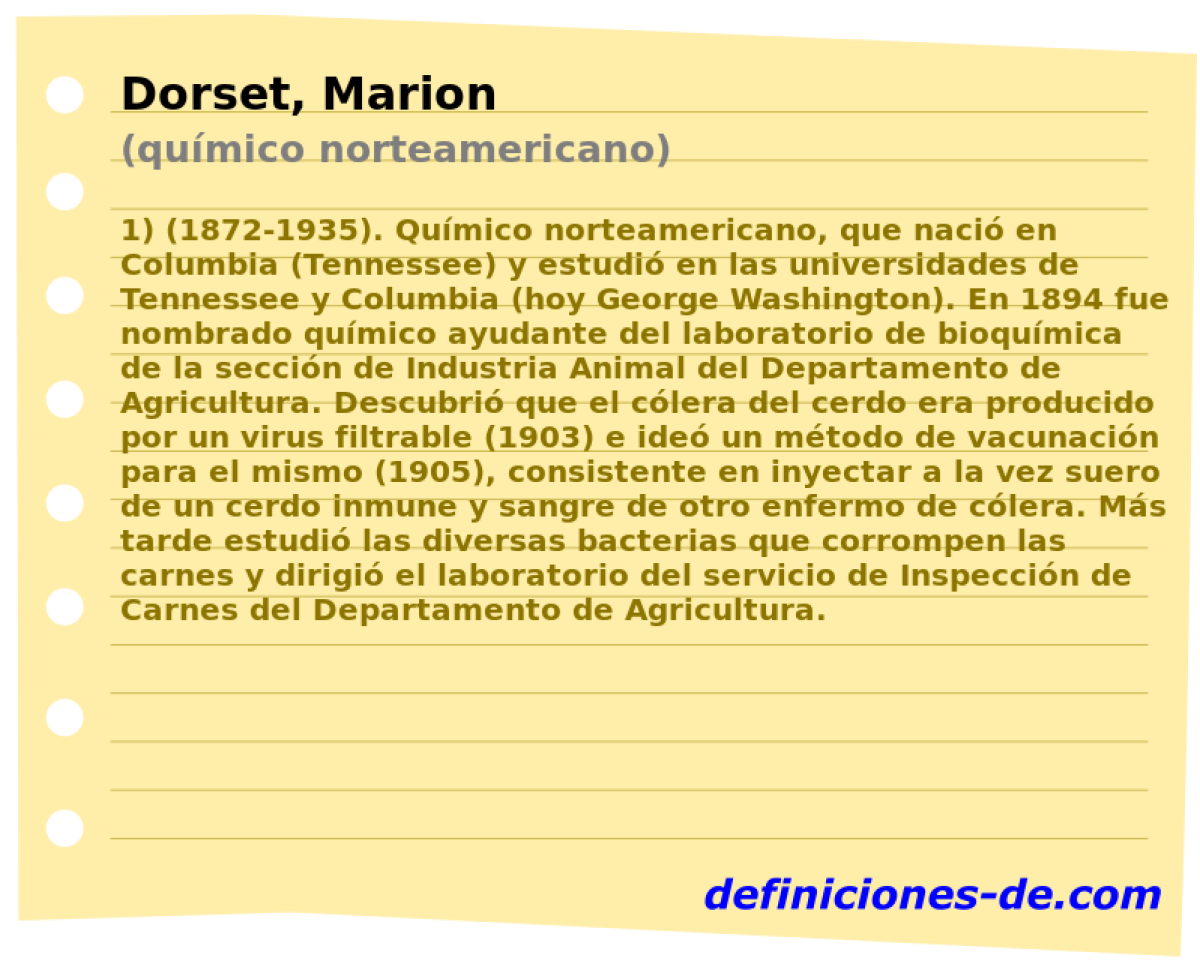 Dorset, Marion (qumico norteamericano)