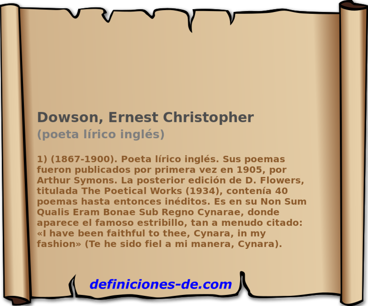 Dowson, Ernest Christopher (poeta lrico ingls)