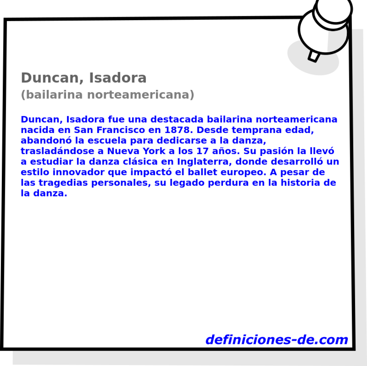 Duncan, Isadora (bailarina norteamericana)