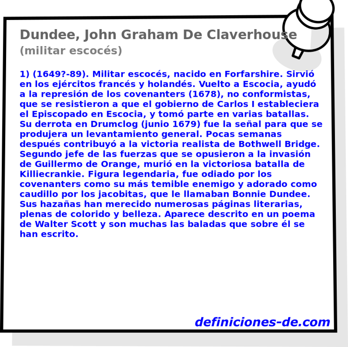 Dundee, John Graham De Claverhouse (militar escocs)