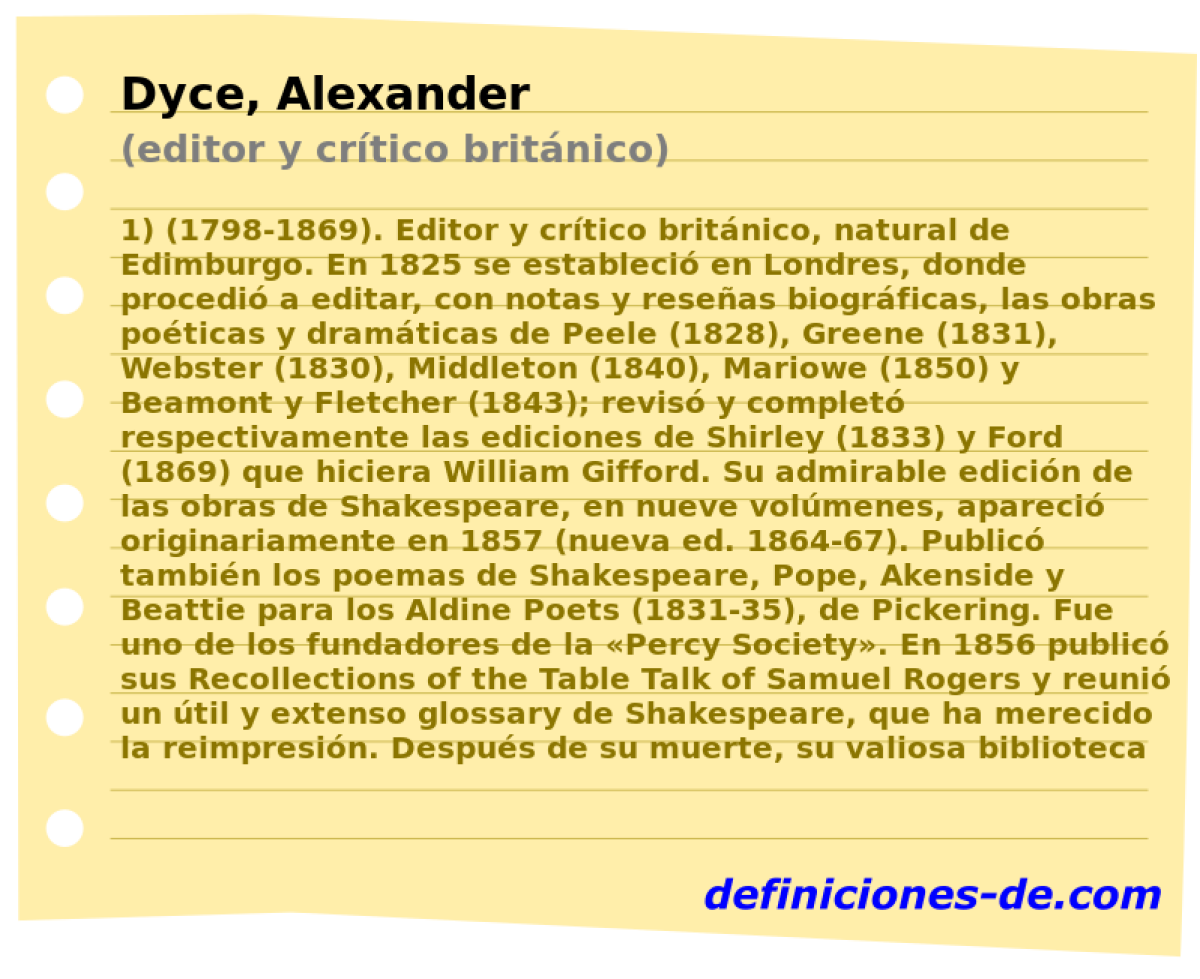 Dyce, Alexander (editor y crtico britnico)