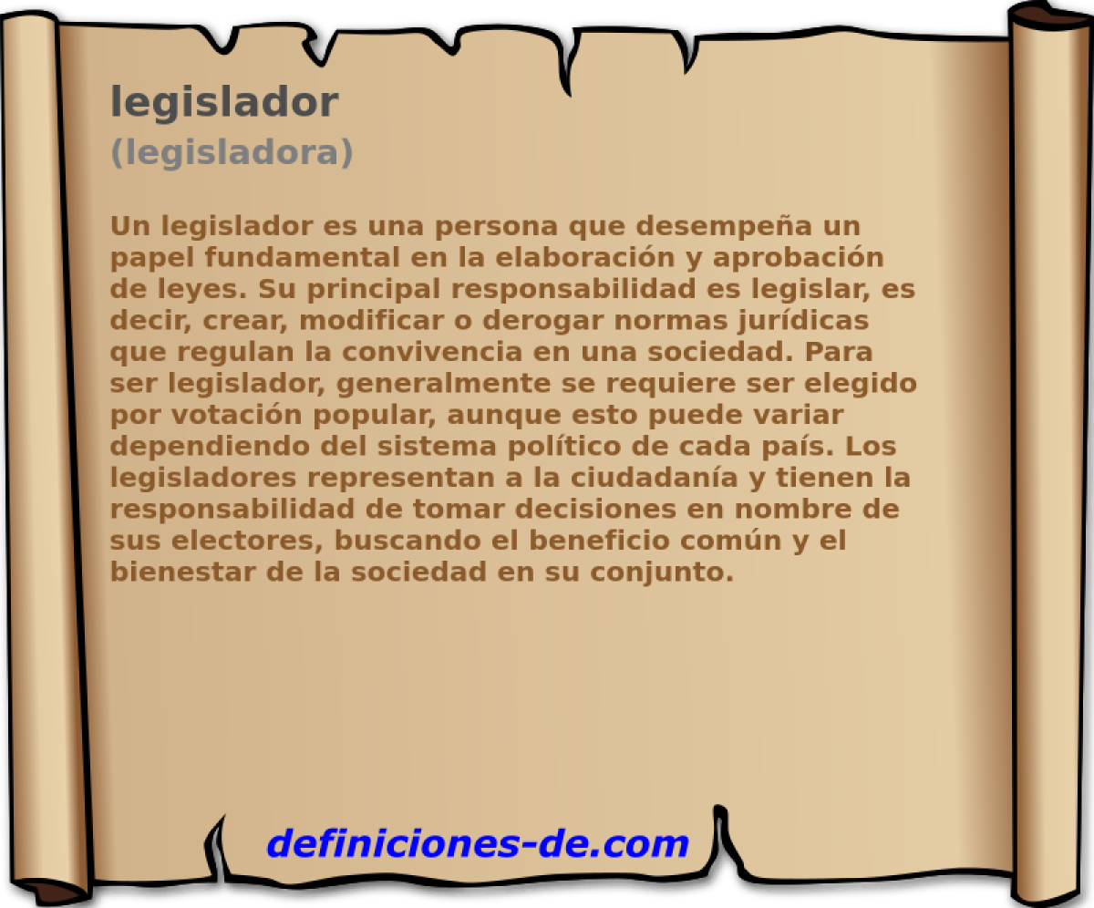 legislador (legisladora)