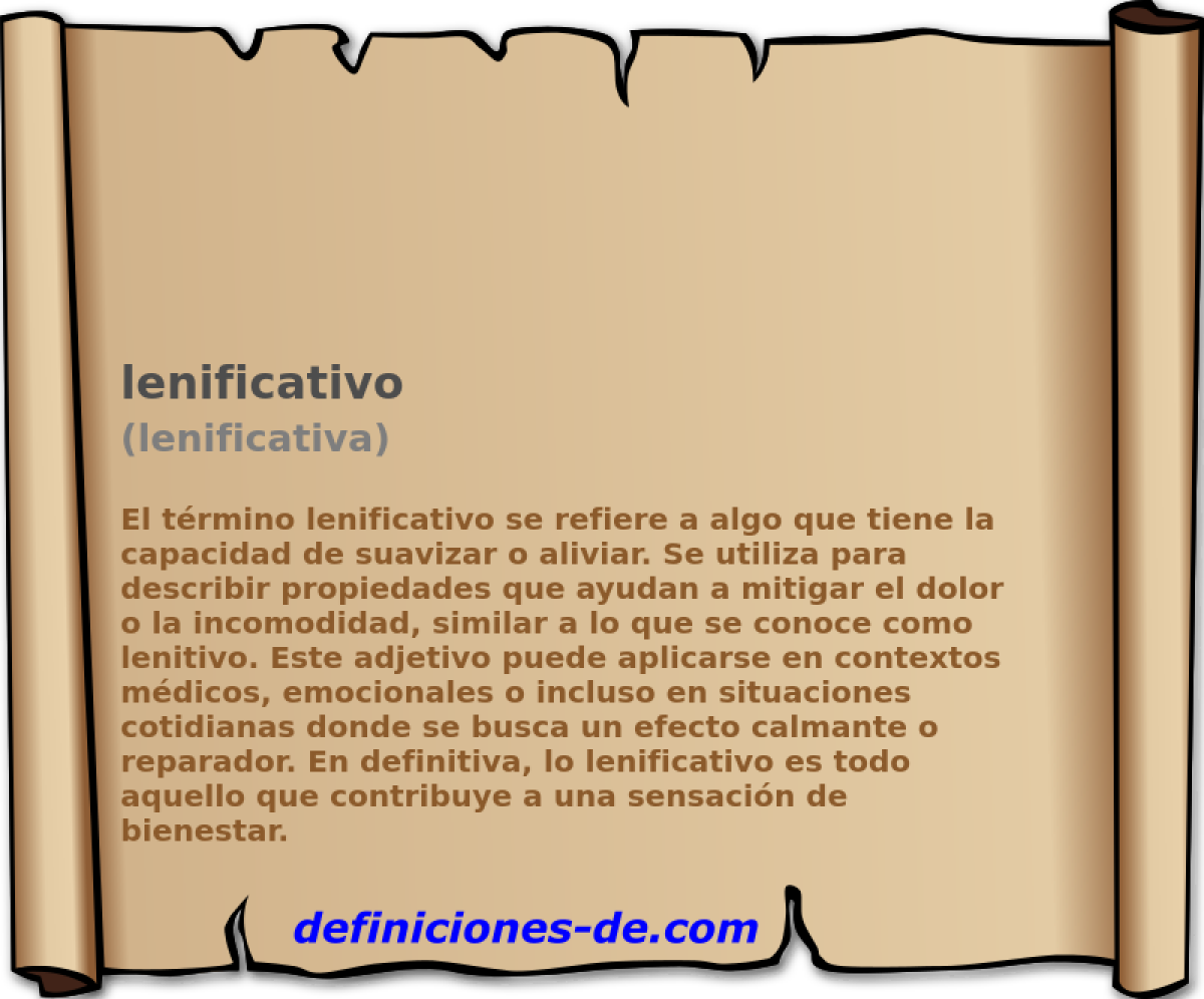 lenificativo (lenificativa)