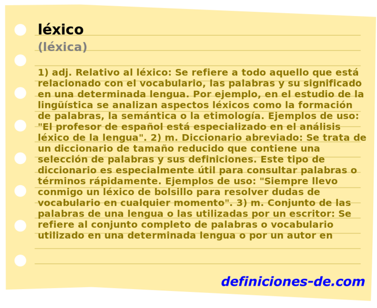 lxico (lxica)