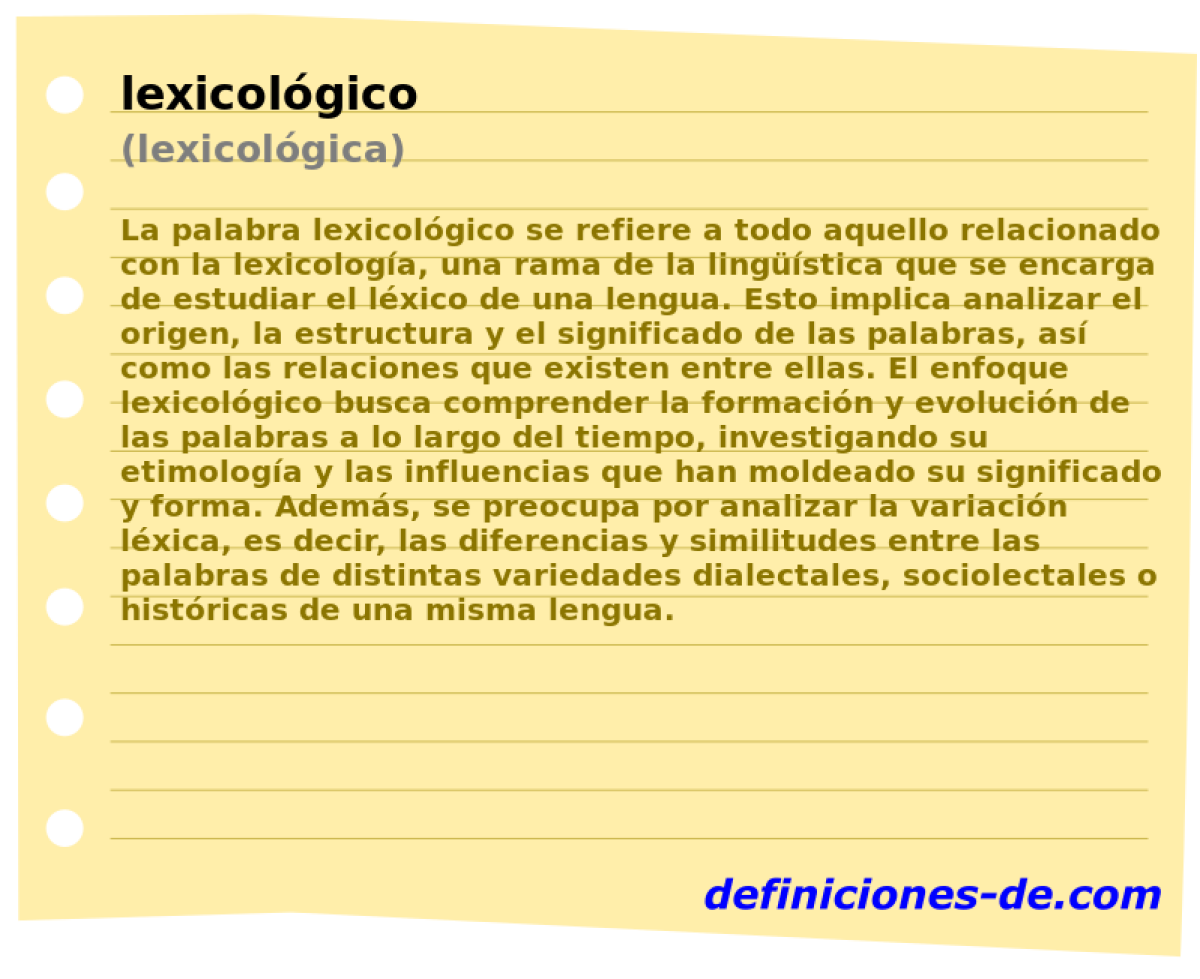 lexicolgico (lexicolgica)