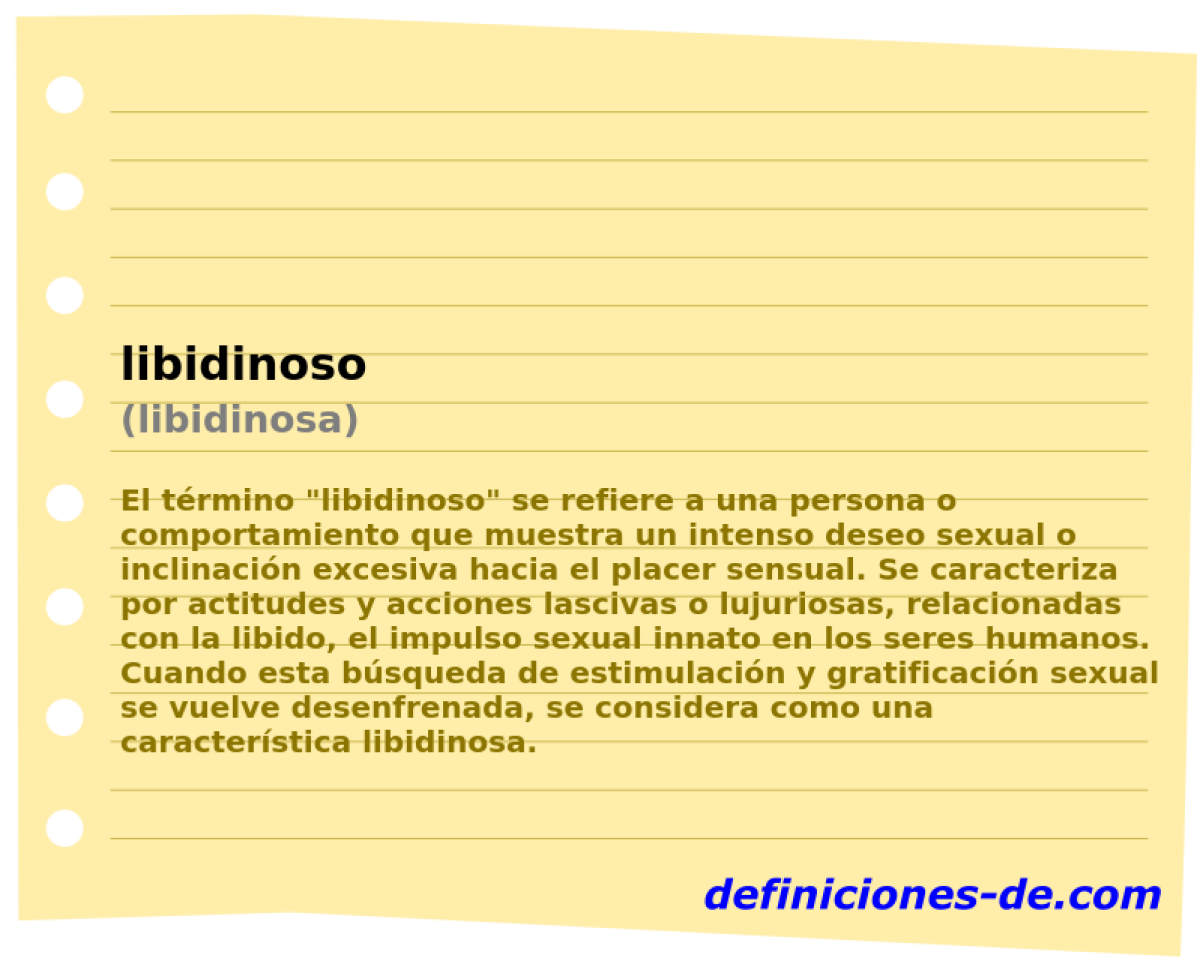 libidinoso (libidinosa)