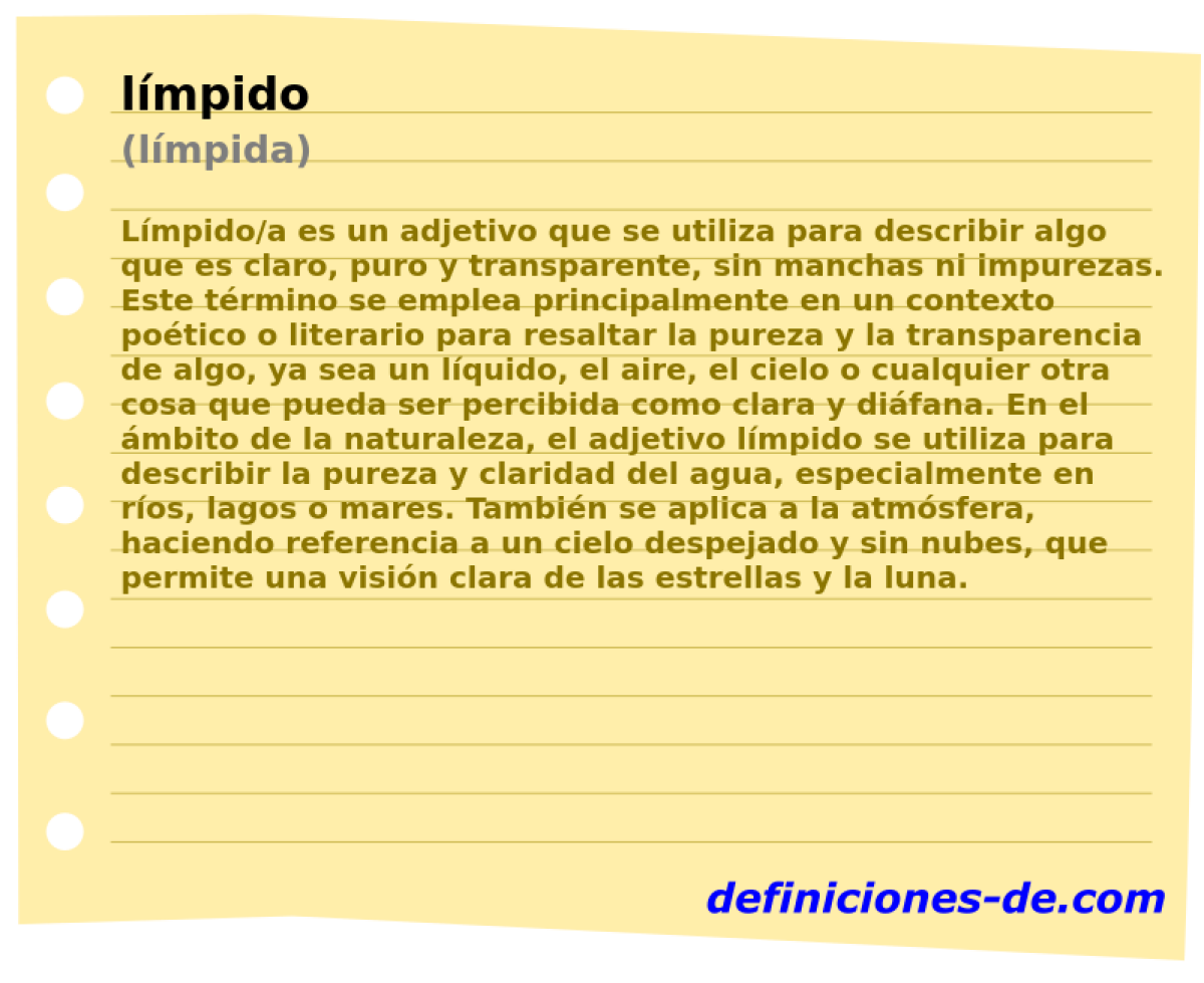 lmpido (lmpida)