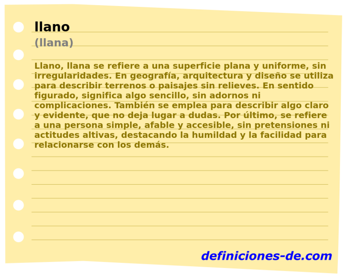 llano (llana)