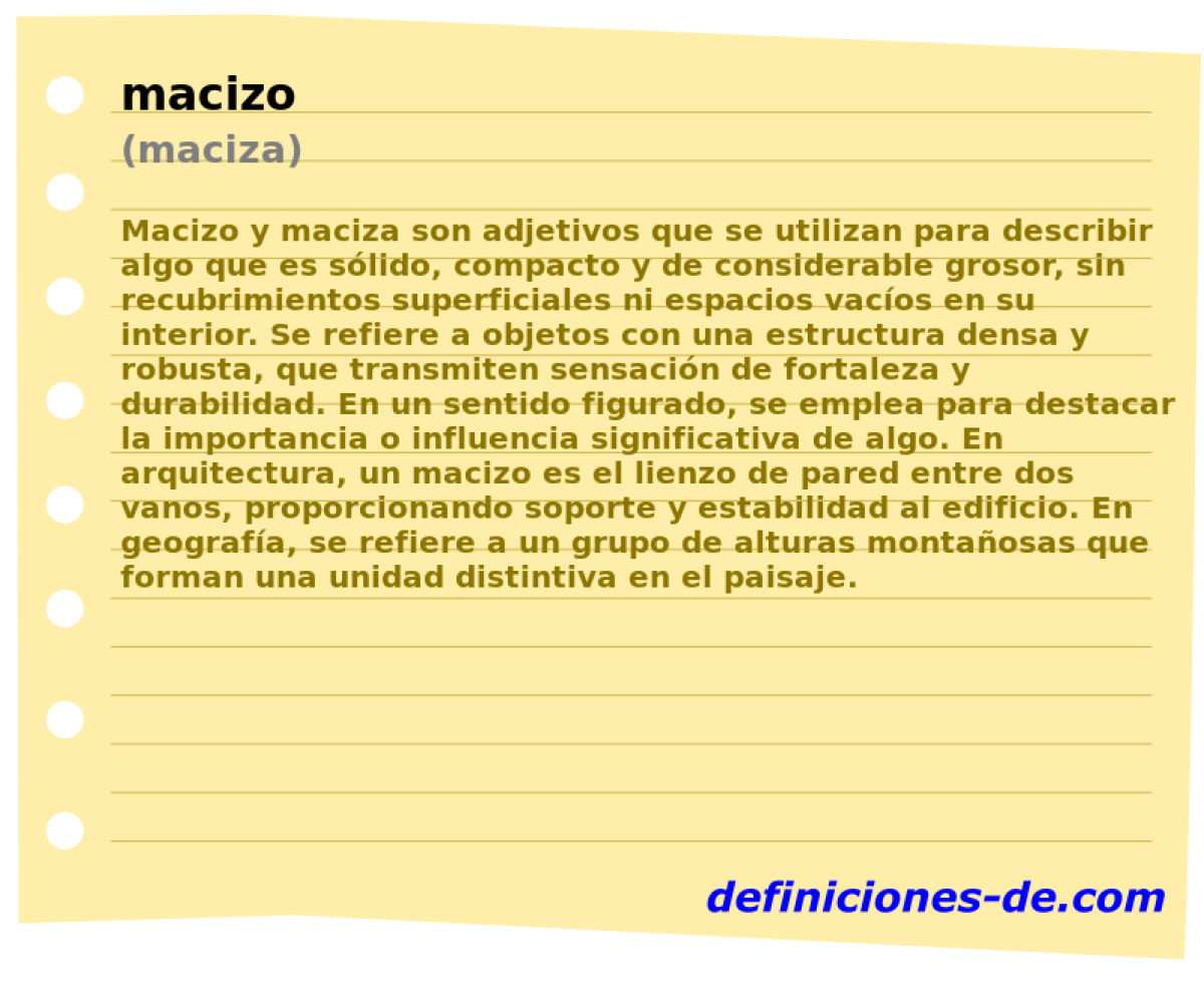 macizo (maciza)
