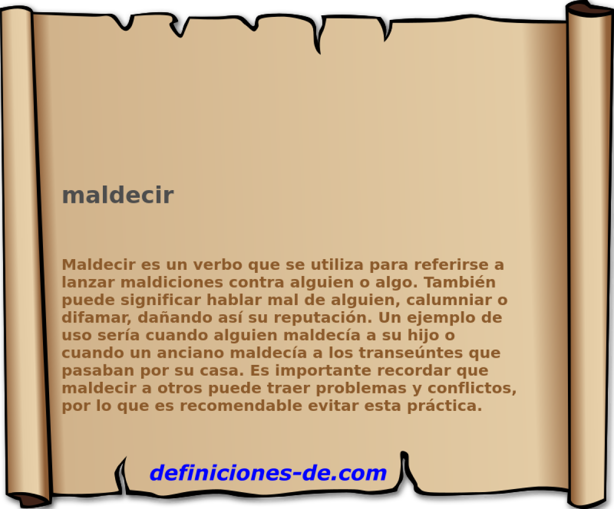 maldecir 