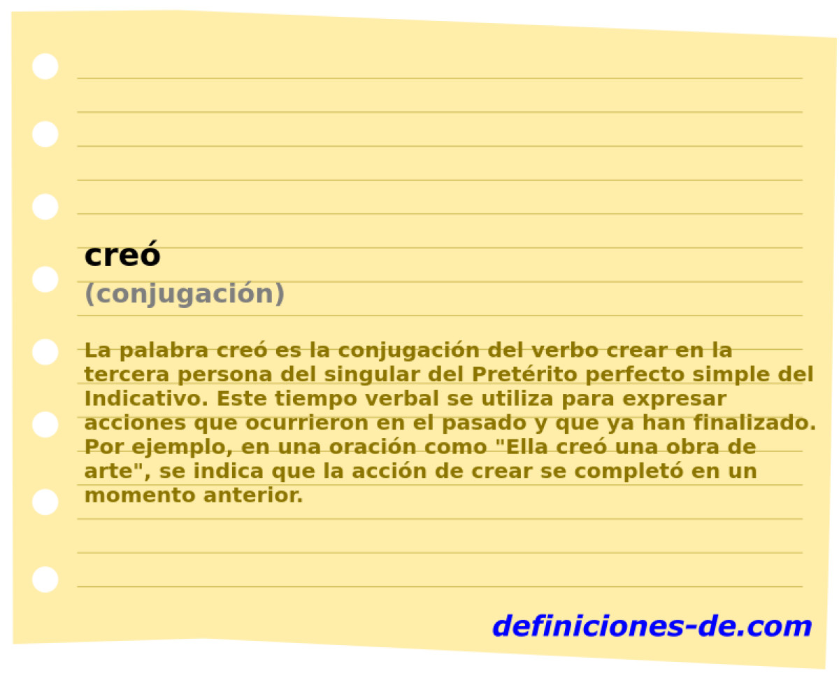 Significado de «creó (conjugación)»