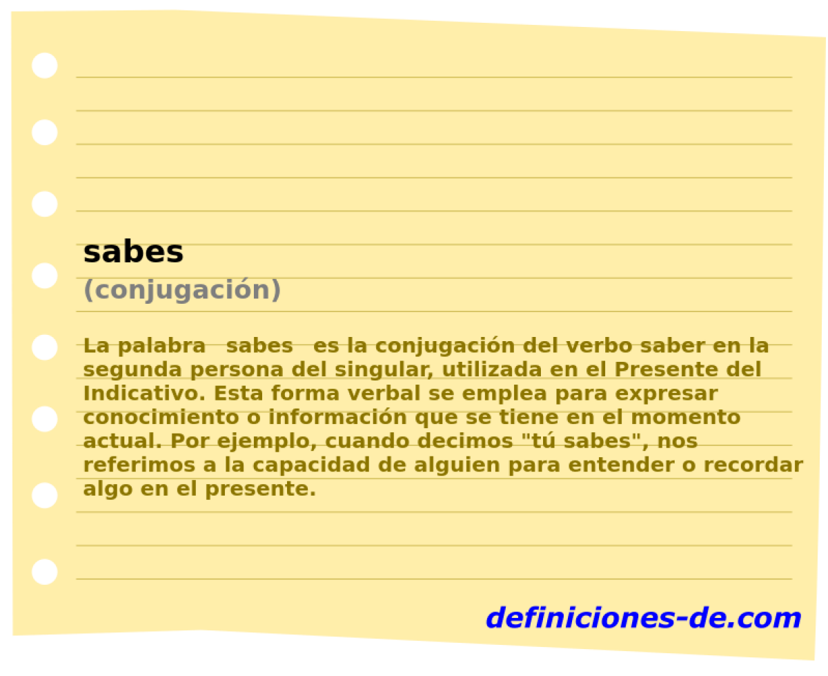 sabes (conjugaci�n)