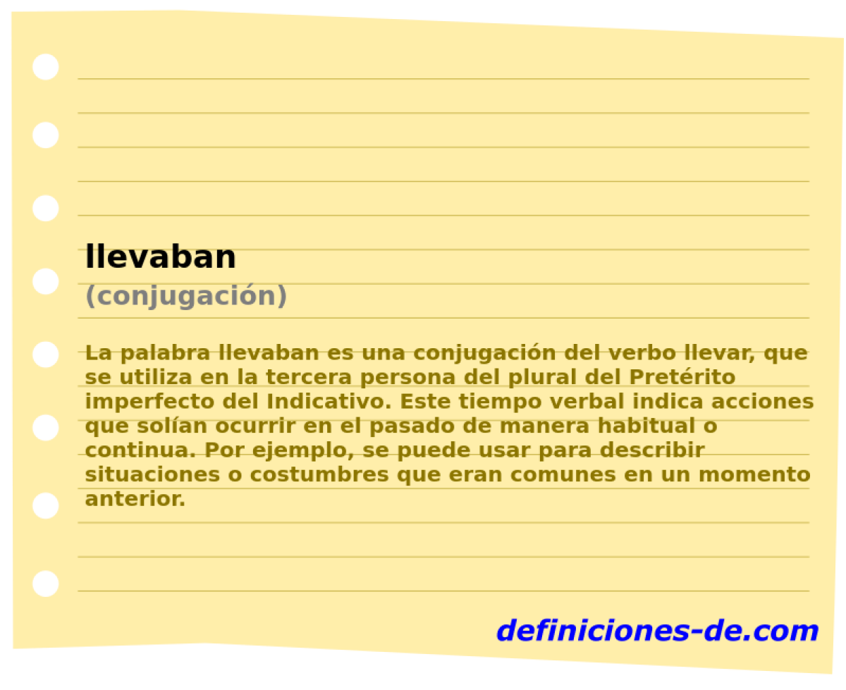 llevaban (conjugaci�n)