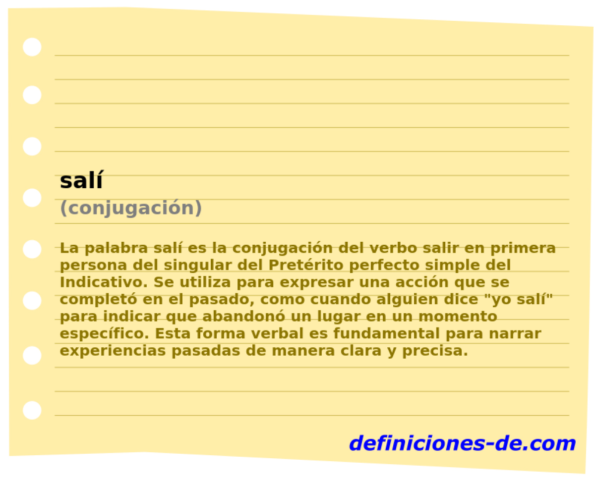 sal� (conjugaci�n)