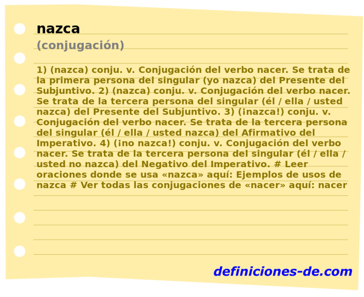 nazca (conjugacin)