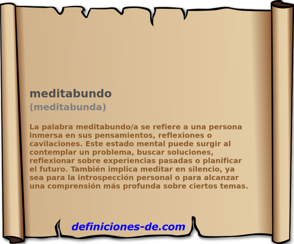 meditabundo (meditabunda)