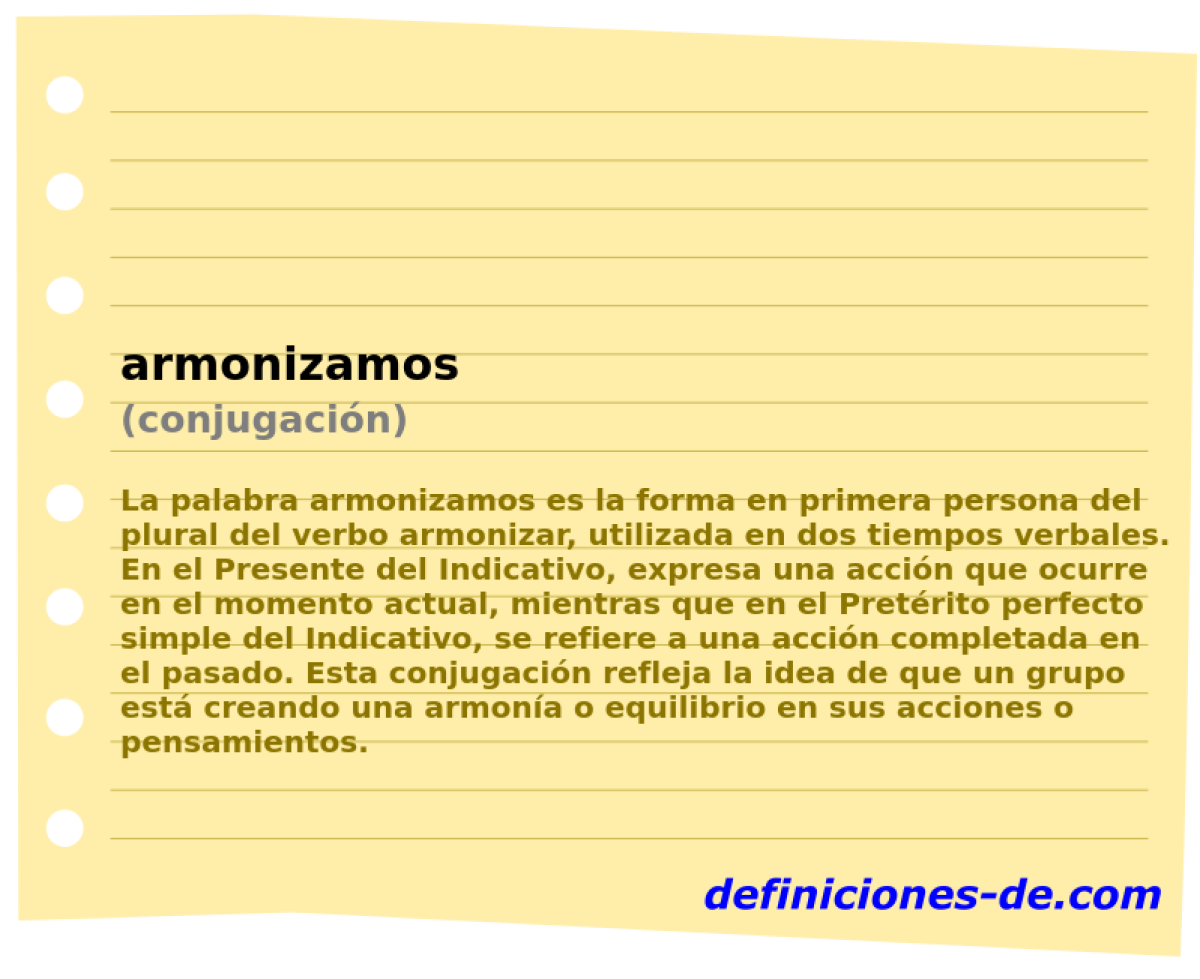armonizamos (conjugación)