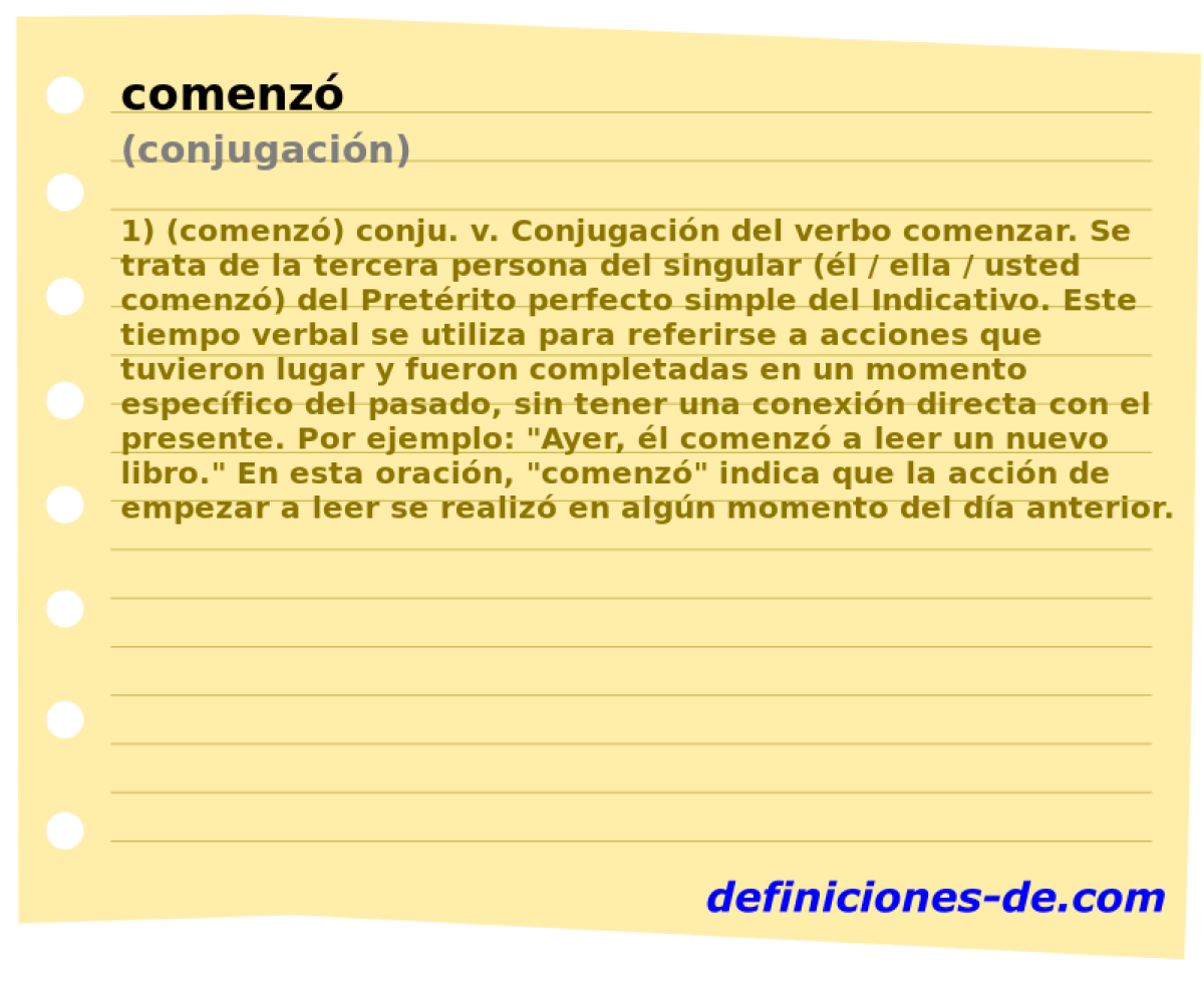 comenz (conjugacin)