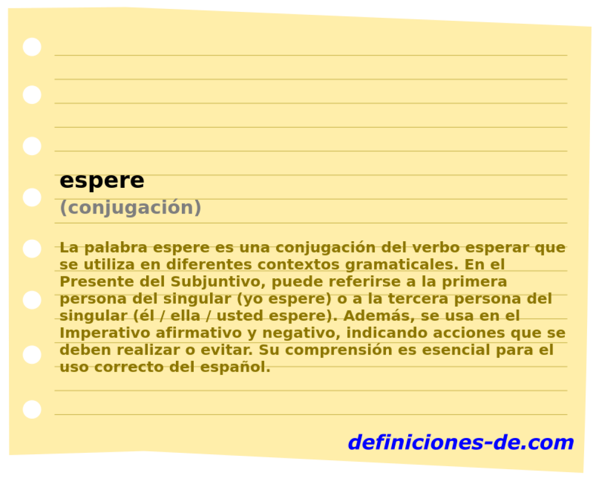espere (conjugaci�n)