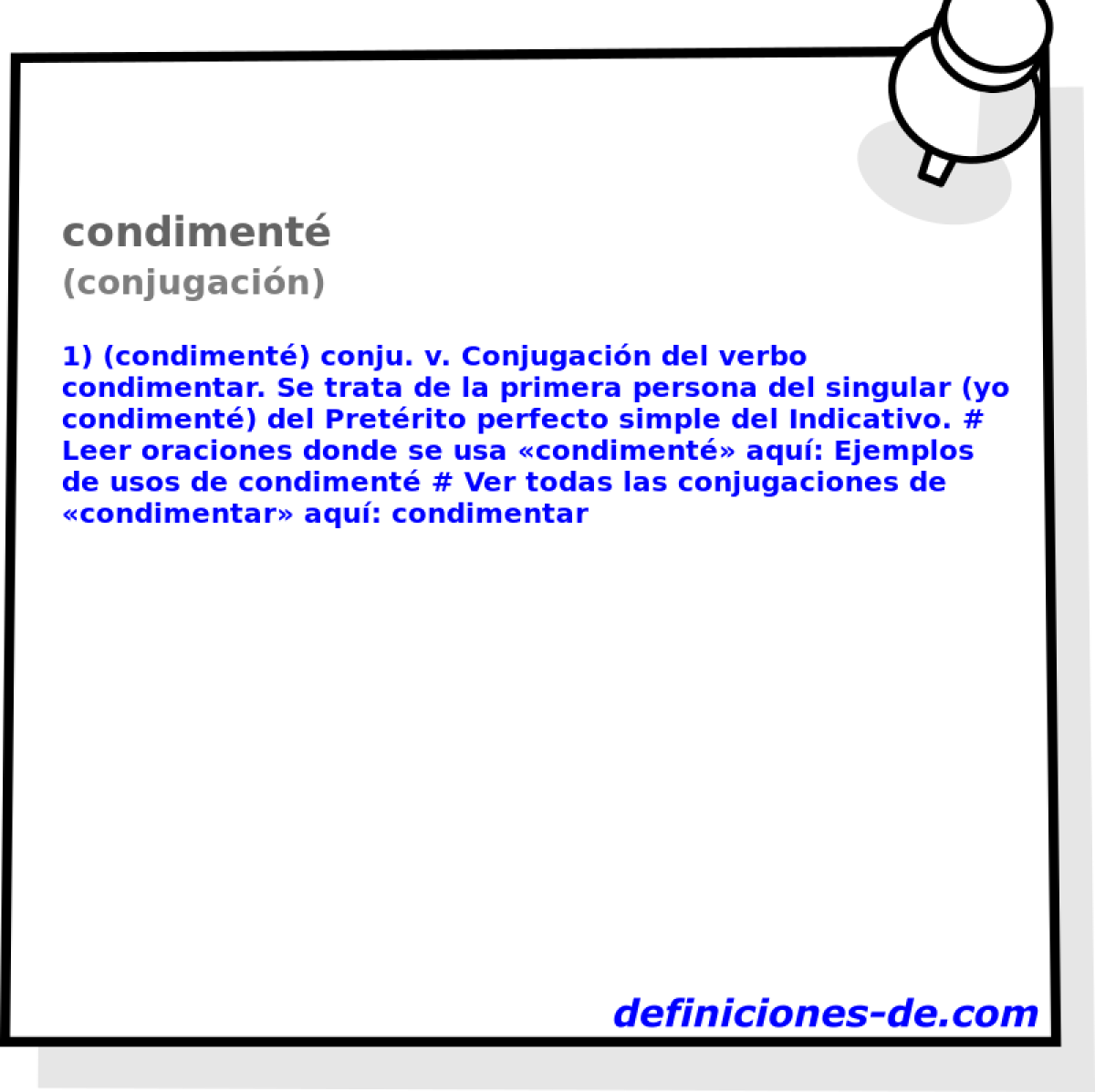 condiment (conjugacin)