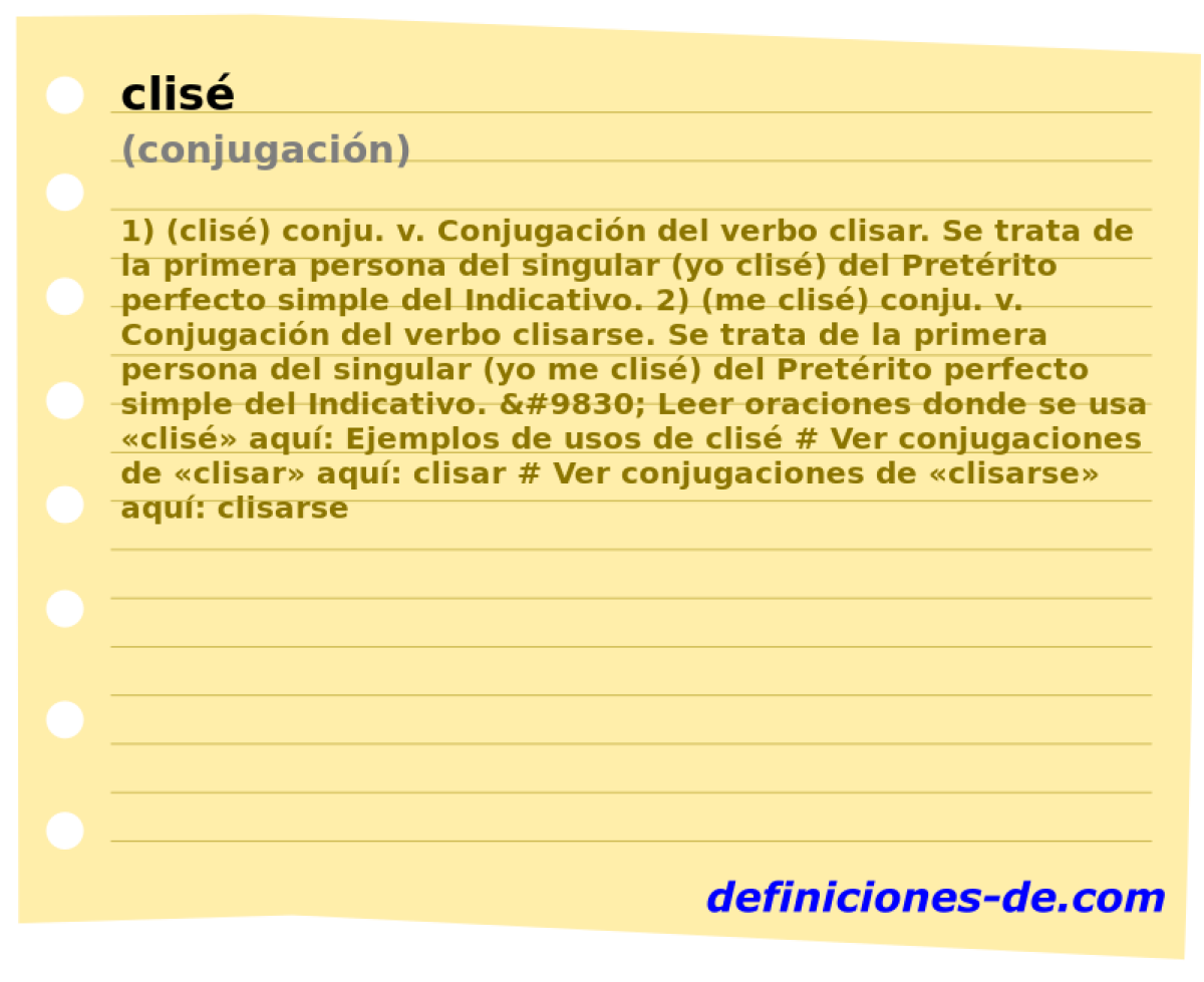 clis (conjugacin)