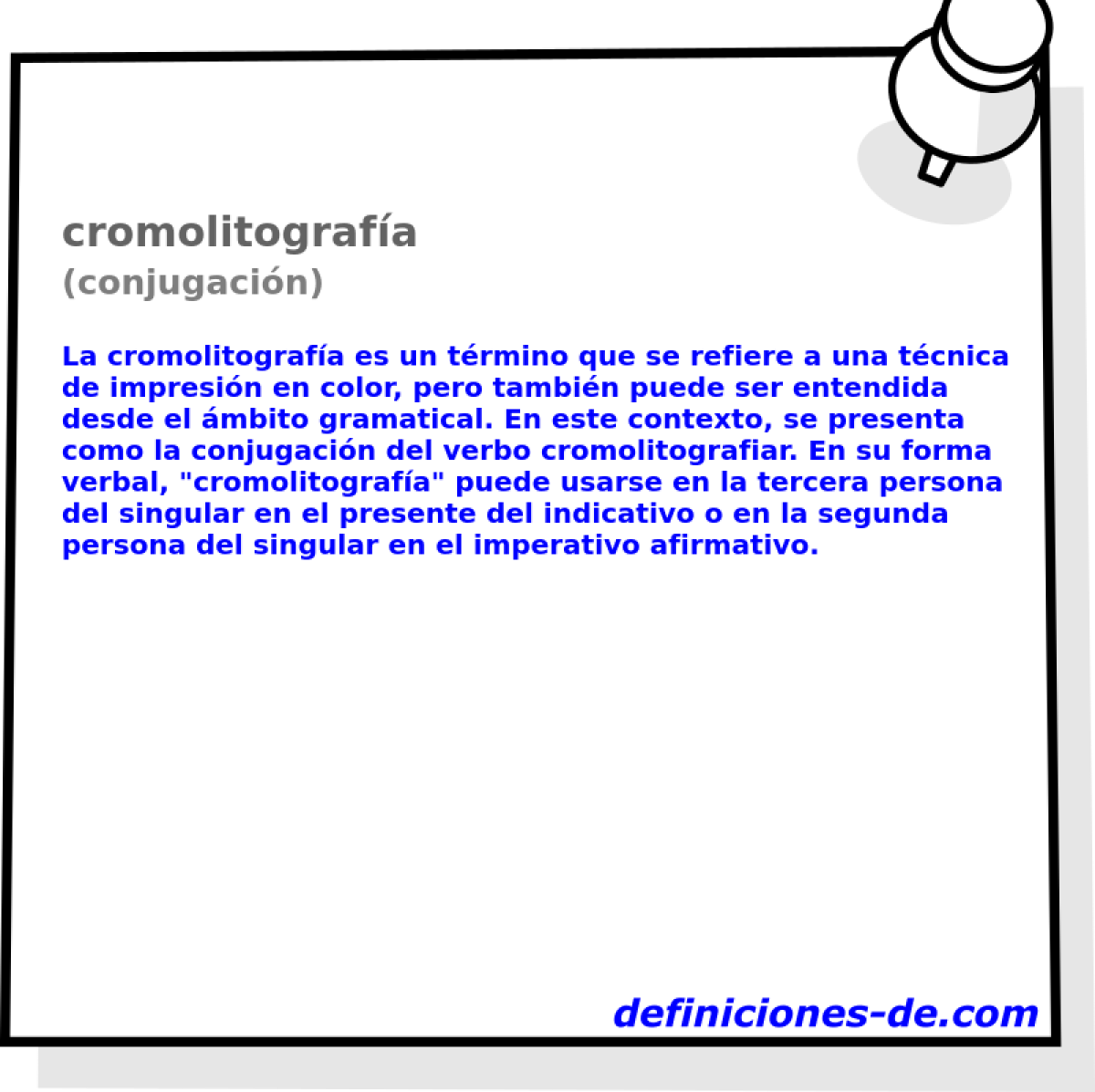 Cromolitografía (conjugación) Significado de cromolitografía
