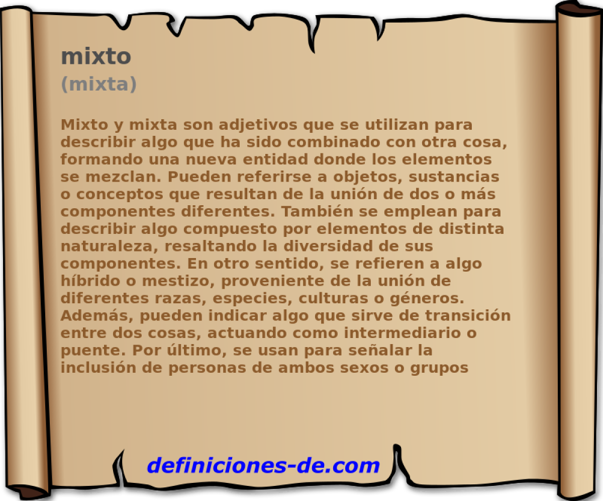 mixto (mixta)