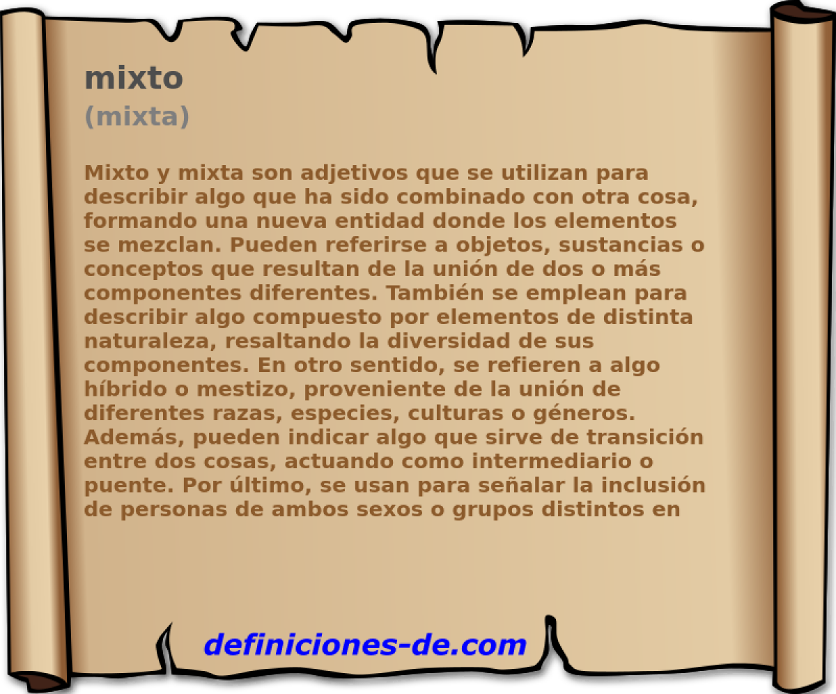 mixto (mixta)