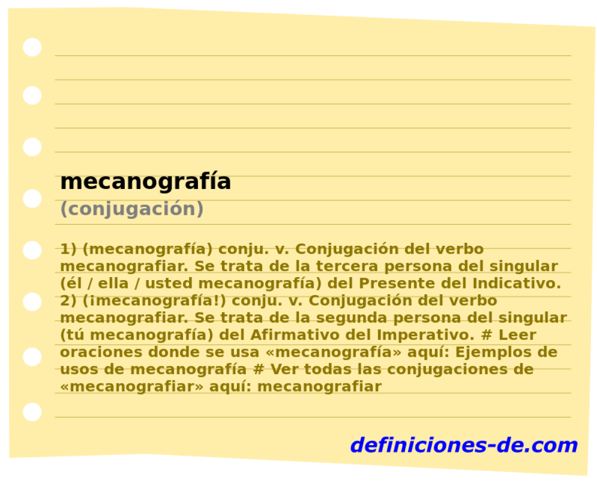 mecanografa (conjugacin)