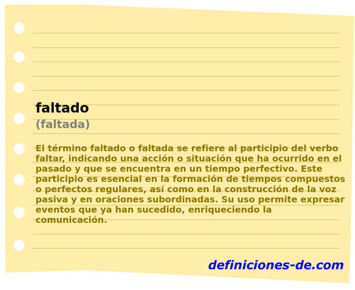 faltado (faltada)