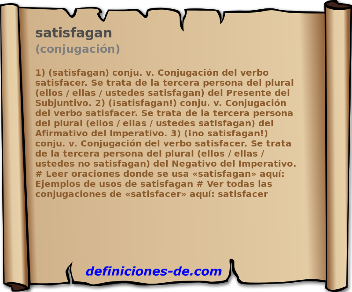 satisfagan (conjugacin)