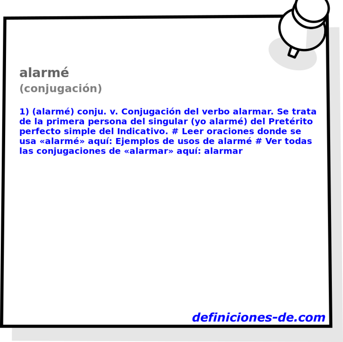 alarm (conjugacin)