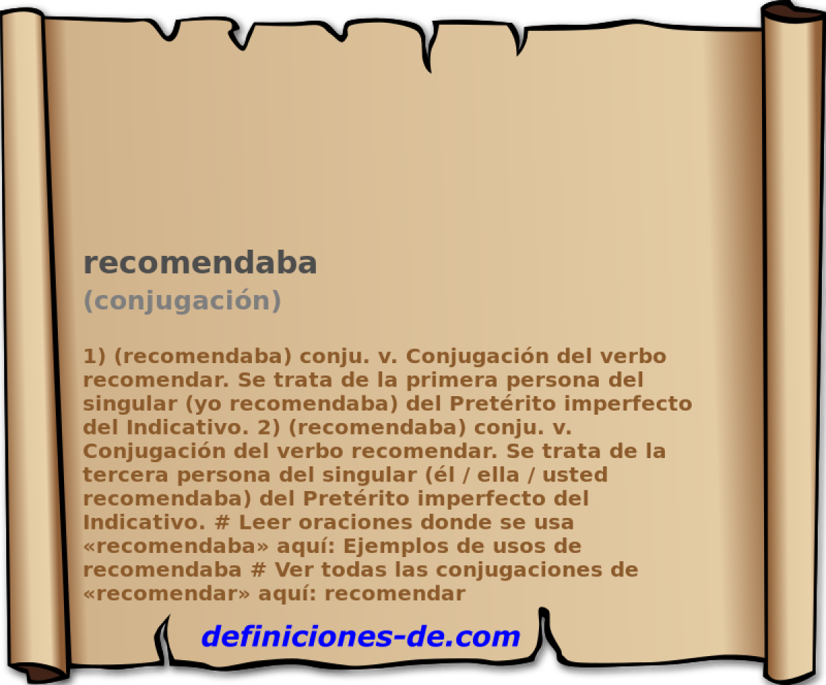 recomendaba (conjugacin)