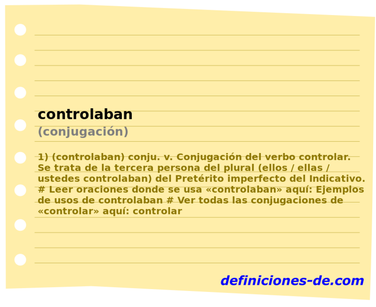 controlaban (conjugacin)