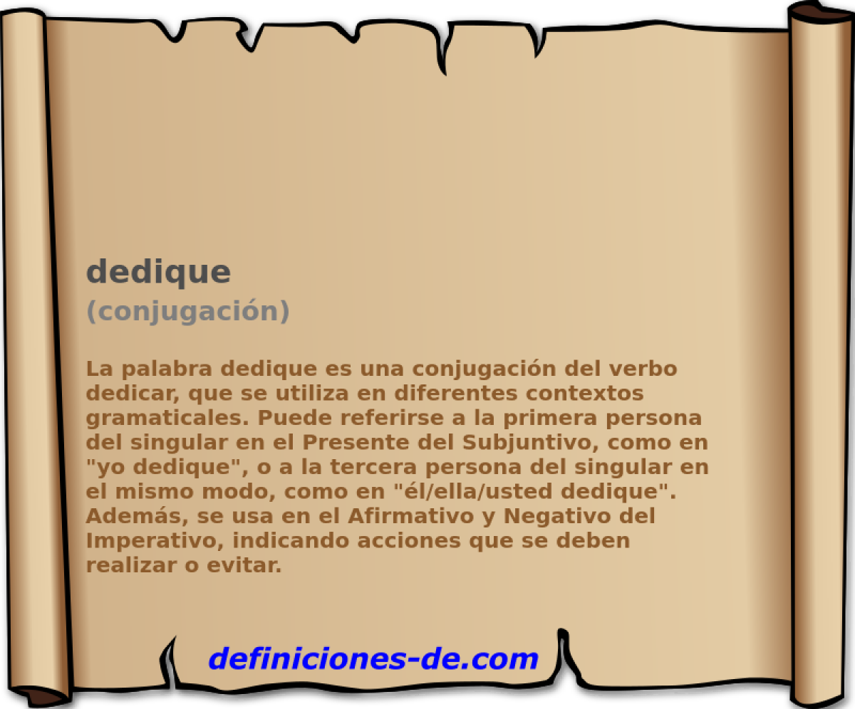 dedique (conjugación)